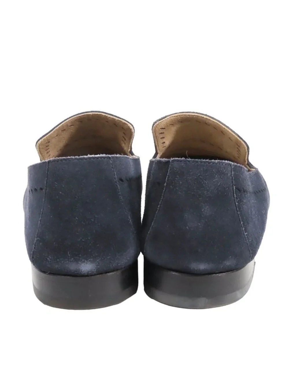 Hermes Slip on Navy Suede Perforated Loafers